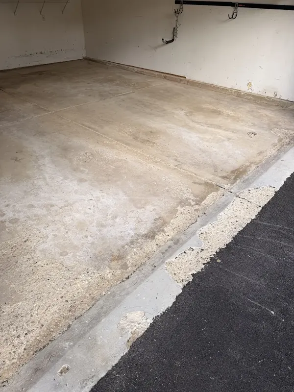 Bare concrete floor before coating
