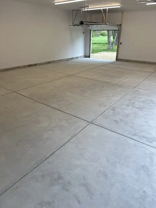 Bare concrete garage floor