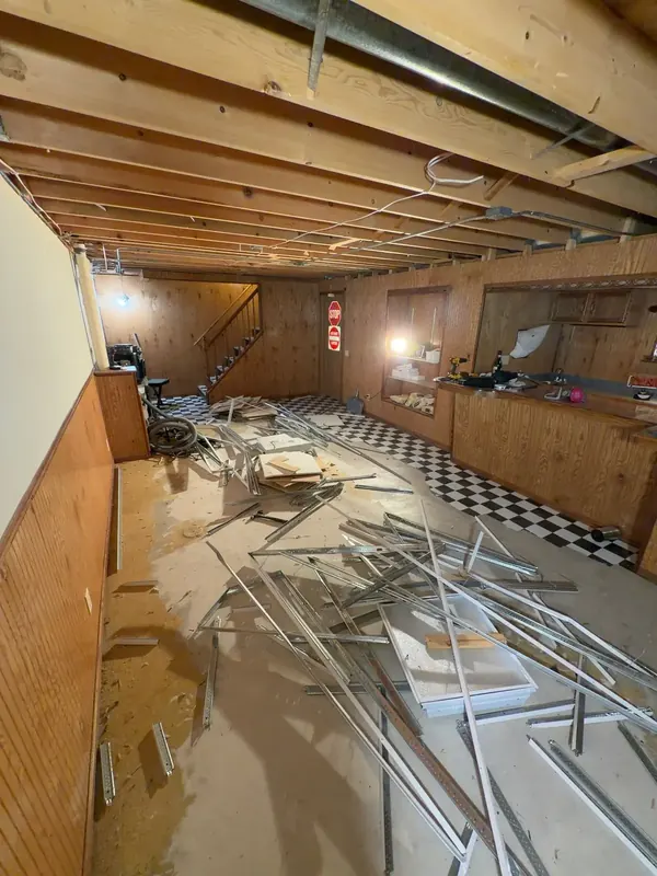 Basement demolition debris