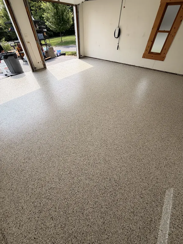Beige flake floor in sunlight